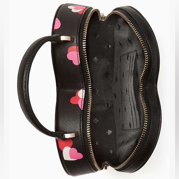 ♠️kate spade Love Shack Flutter Hearts Printed Heart Purse, Black Multi NWT - Picture 4 of 11